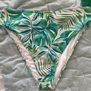 Shade & Shore Tropical Leaf Bikini Bottom